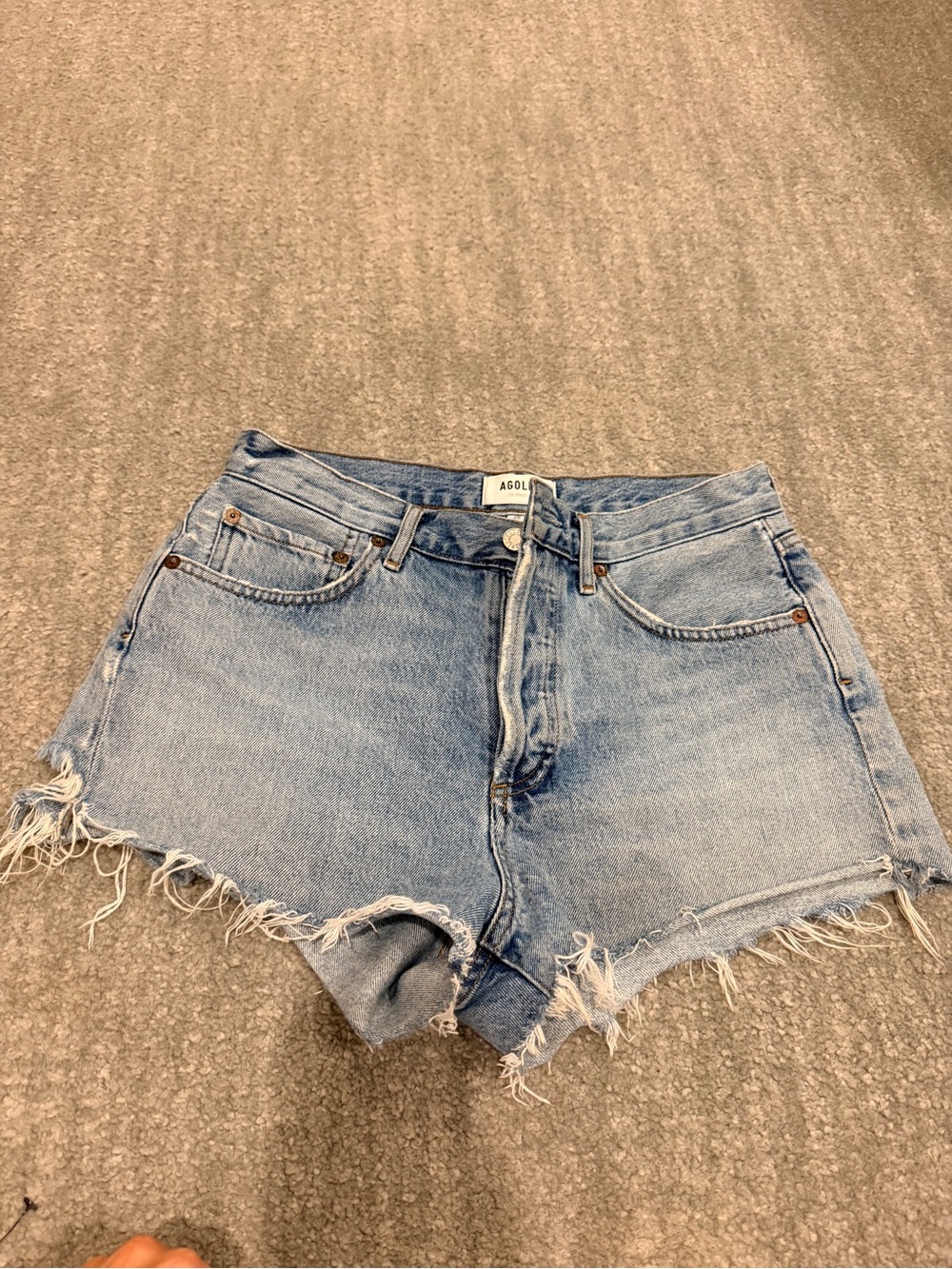 Agolde Light Blue Denim Jean Shorts
